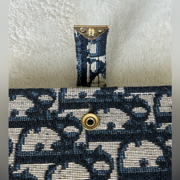 Vintage Christian Dior Blue Trotter Canvas Comb/Mirror Vanity Case, Rare Unique! - Picture 9 of 16